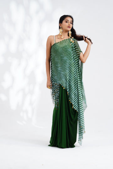 DRAPE RANI — One-Shoulder Cape Set
