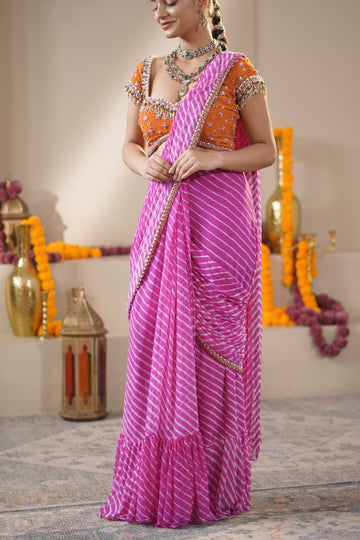 Gul Leher — Leheriya Drape Saree