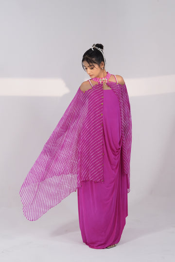 Drape Rani — Halter Neck Cape Set