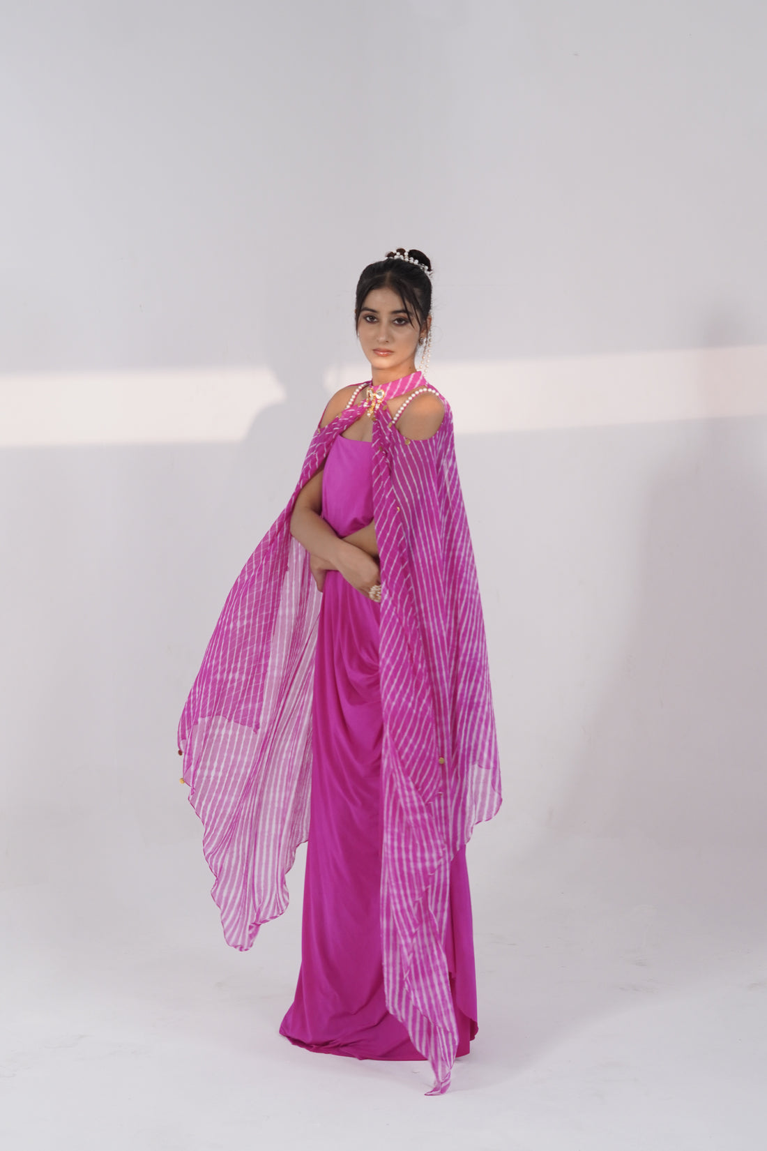 Drape Rani — Halter Neck Cape Set