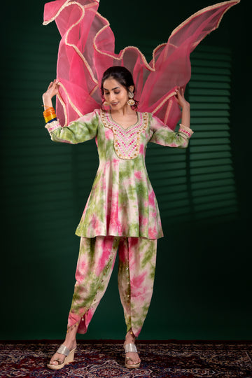Kridha Kalidaar Kurta with Tulip Pants & Dupatta - Gaharajari