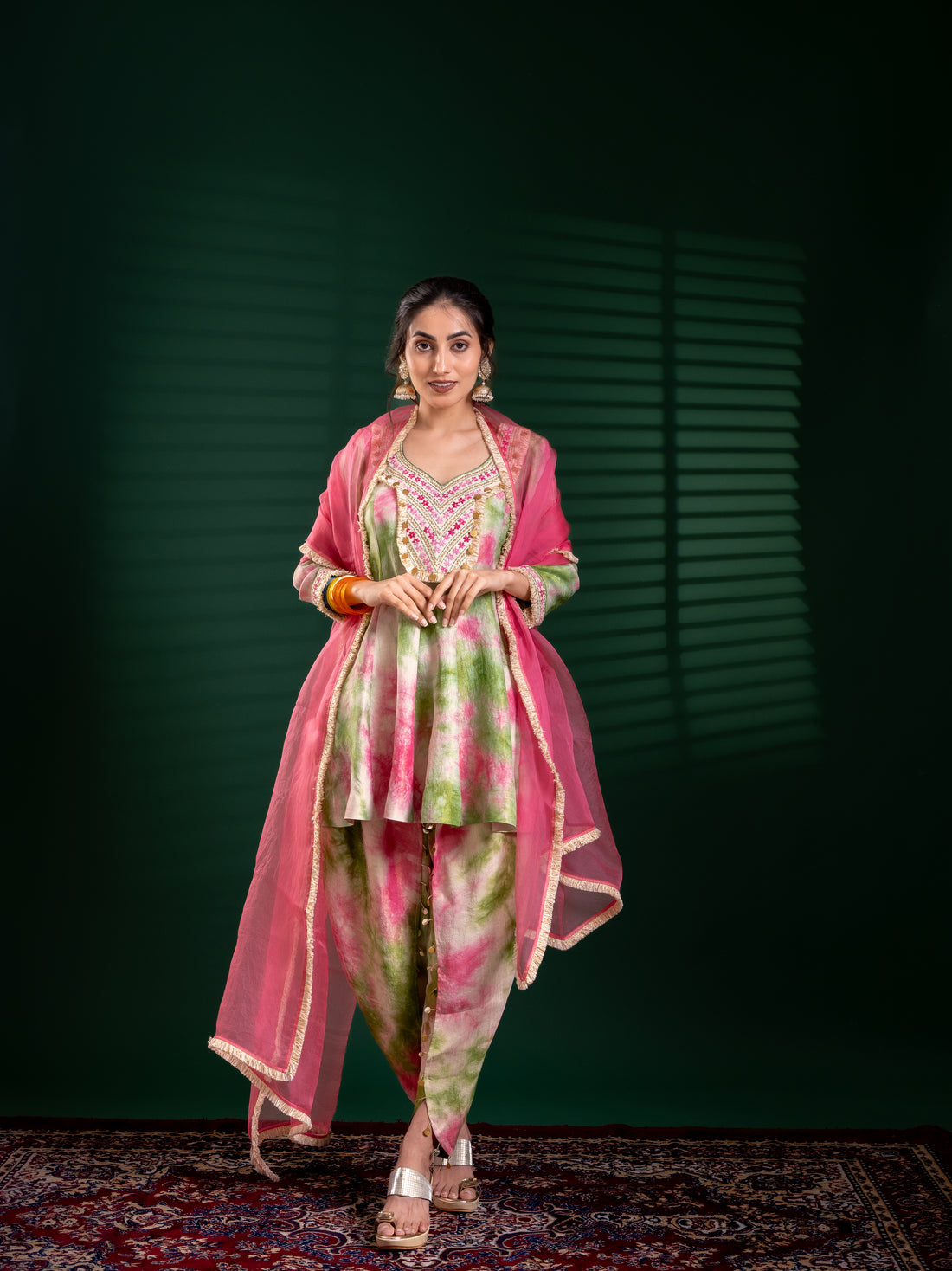 Kridha Kalidaar Kurta with Tulip Pants & Dupatta - Gaharajari