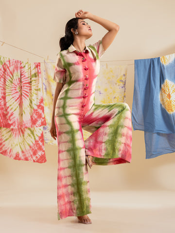 Chromatic Chaos Linen Jumpsuit - Gaharajari