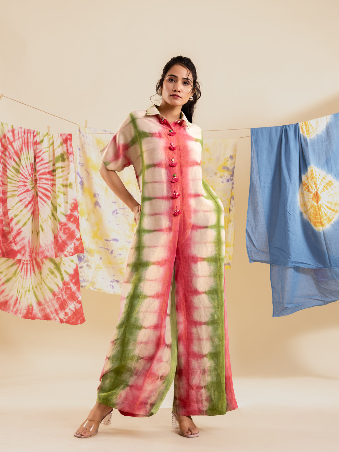 Chromatic Chaos Linen Jumpsuit - Gaharajari