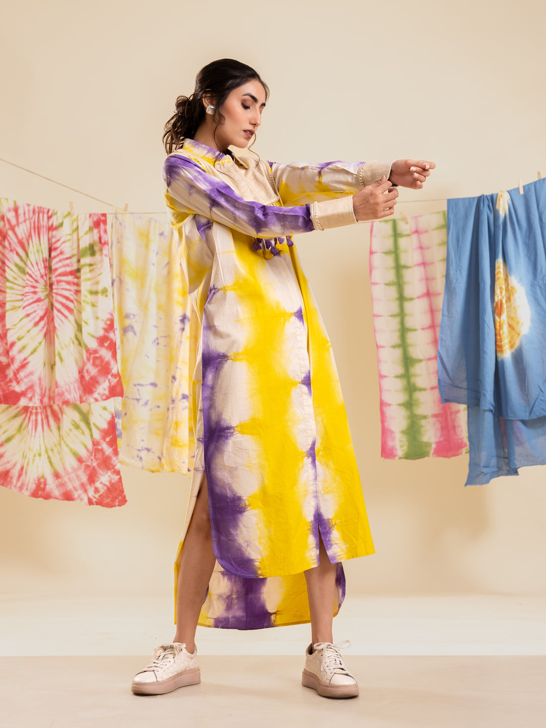 Funky Fusion High - Low Shirt Dress - Peetangani