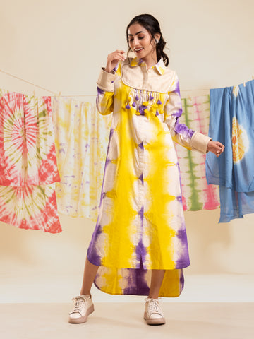 Funky Fusion High - Low Shirt Dress - Peetangani