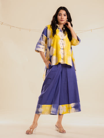 Funky Fusion High - Low Shirt with Crop Pants - Peetangani