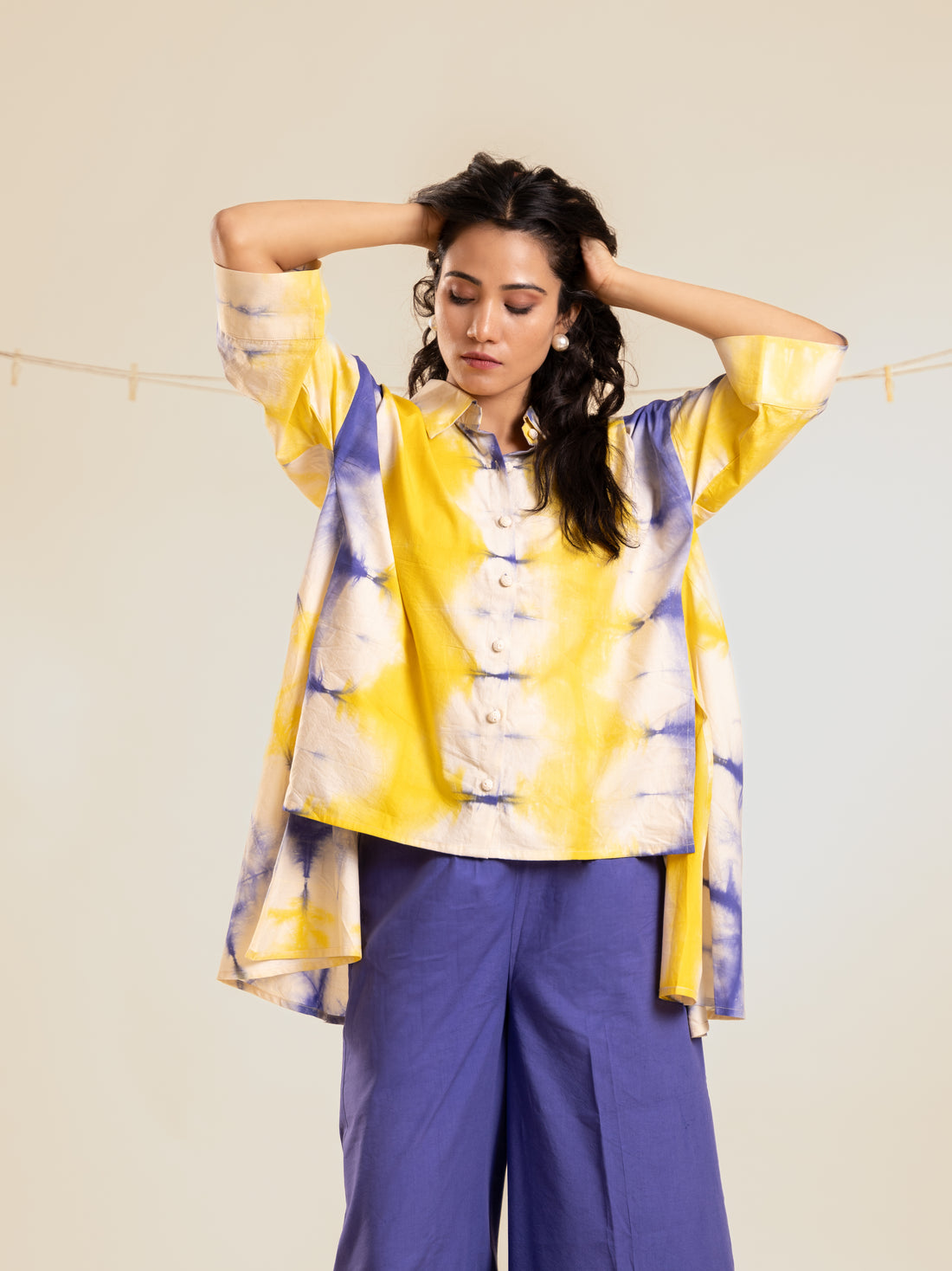 Funky Fusion High - Low Shirt with Crop Pants - Peetangani