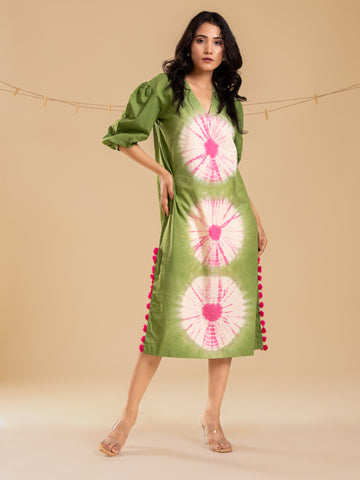 Cosmic Dance Cotton Slit Dress - Gaharajari