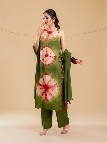 Cosmic Dance Kurta with Pants & Dupatta - Laalharit
