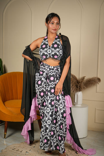 Retro Bloom Three Piece Cape Set