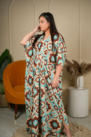 Mandala Bloom Cinched Kaftan