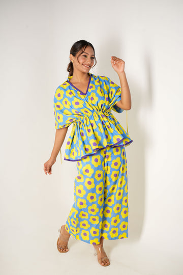 Mystic Bloom Kimono Top with Pants