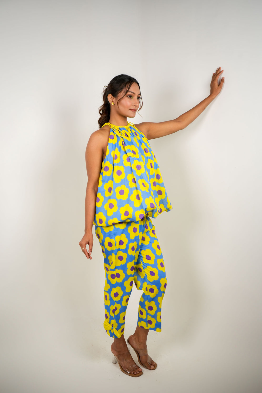 Mystic Bloom Balloon Co-ord Set - Neon & Blue